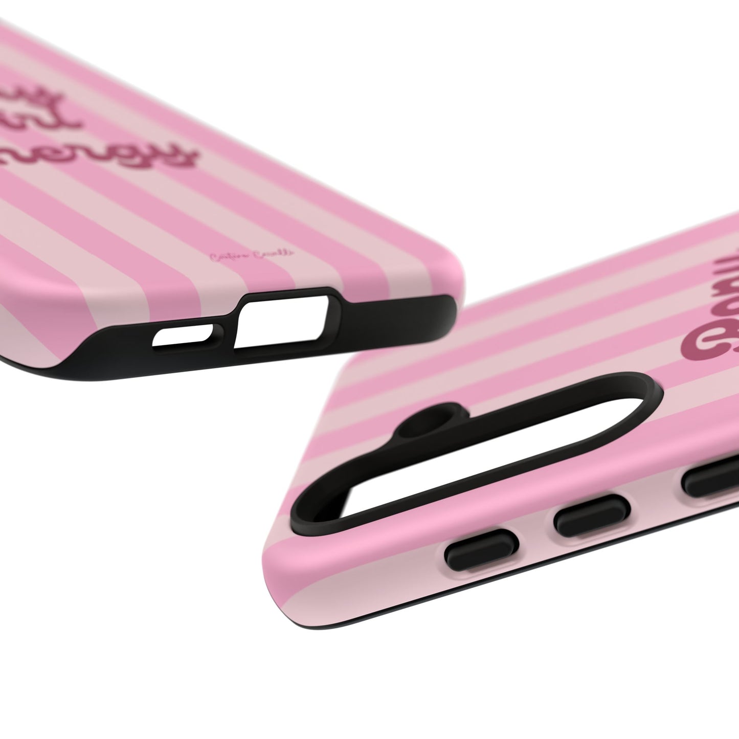 Pony Girl Energy Tough Phone Case — Pink Striped Protective Cover