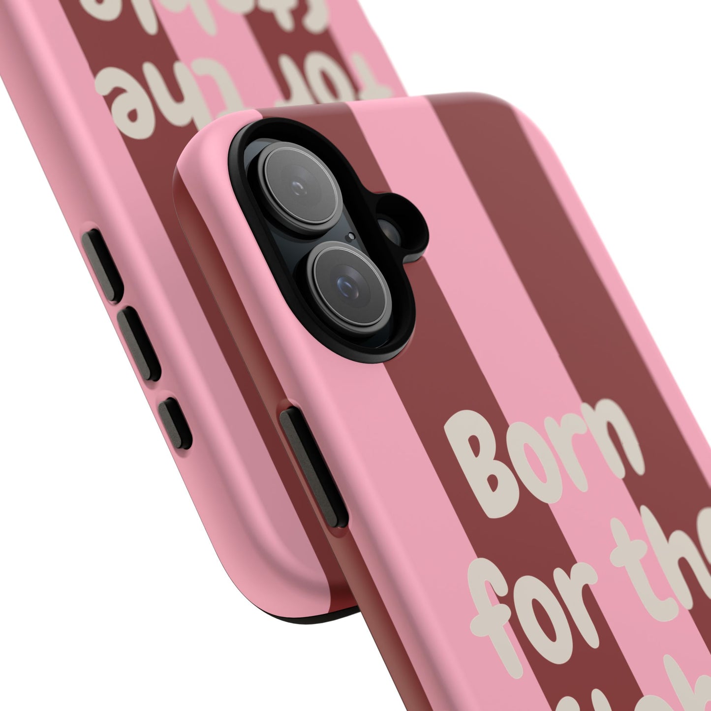 Phone Case — "Born for the Stable" Pink Striped Protective Tough Case