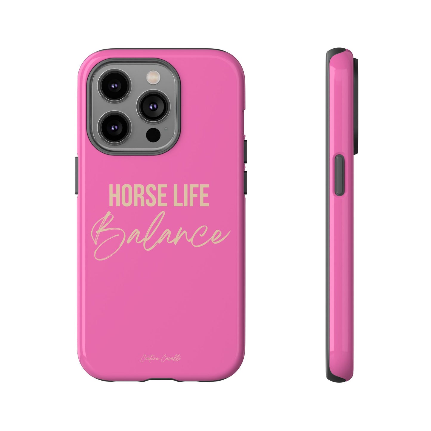 Horse Life Balance Phone Case - Pink Tough Protective Cover
