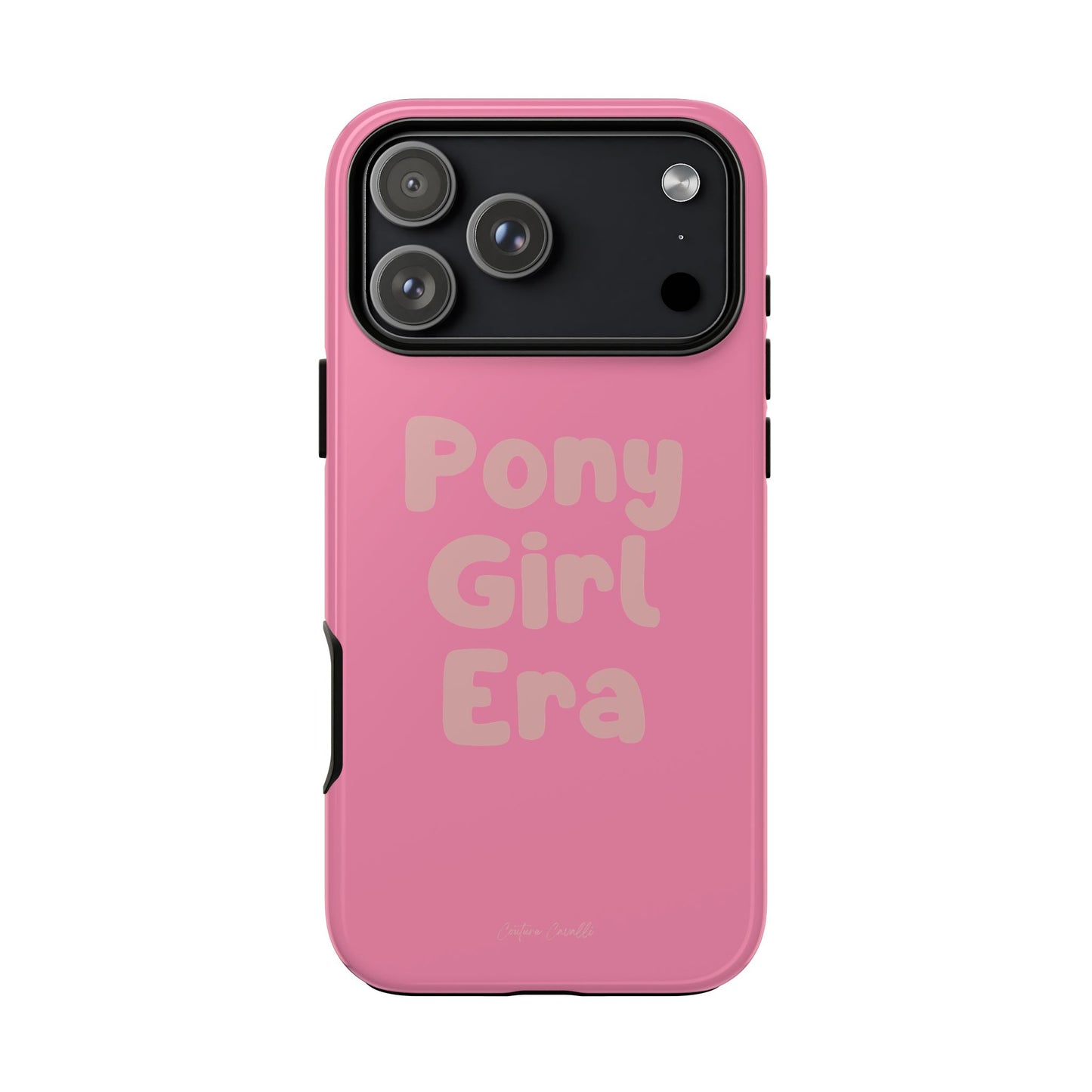 Pony Girl Era Phone Case — Pink Retro Text Protective Tough Case