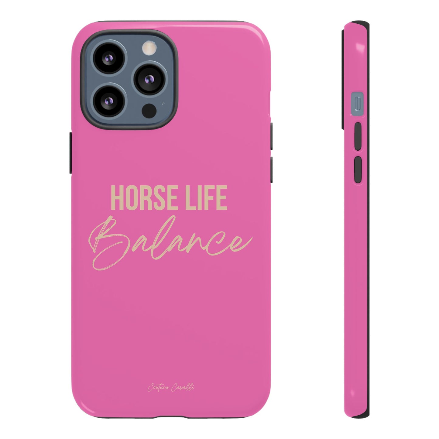Horse Life Balance Phone Case - Pink Tough Protective Cover