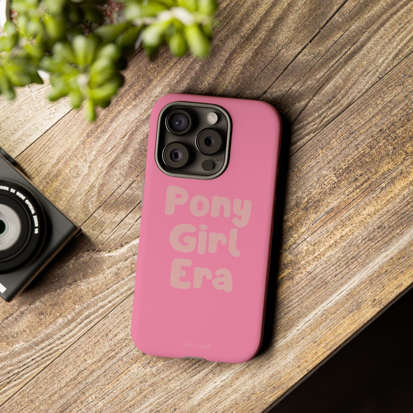 Pony Girl Era Phone Case — Pink Retro Text Protective Tough Case