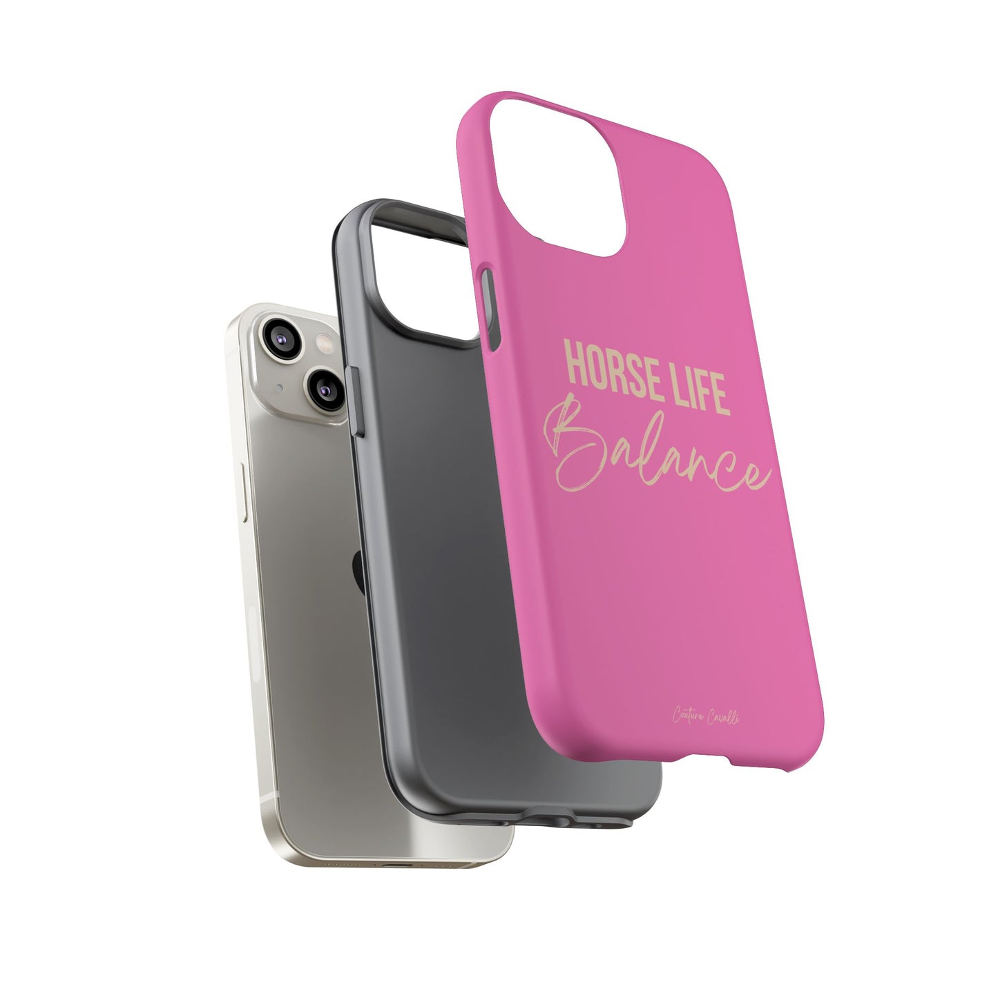 Horse Life Balance Phone Case - Pink Tough Protective Cover