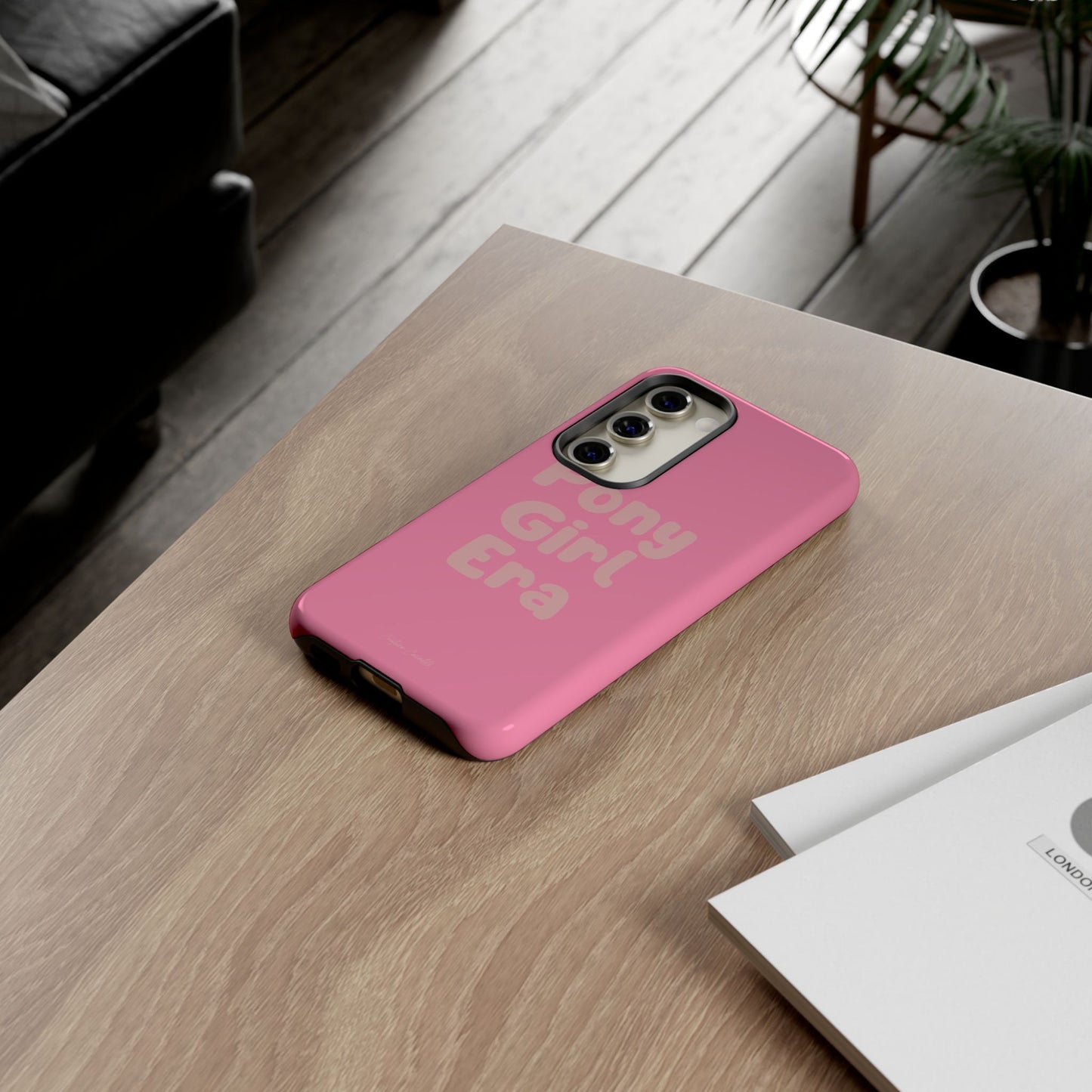 Pony Girl Era Phone Case — Pink Retro Text Protective Tough Case