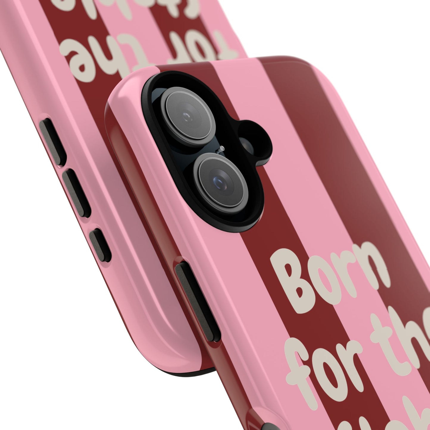 Phone Case — "Born for the Stable" Pink Striped Protective Tough Case
