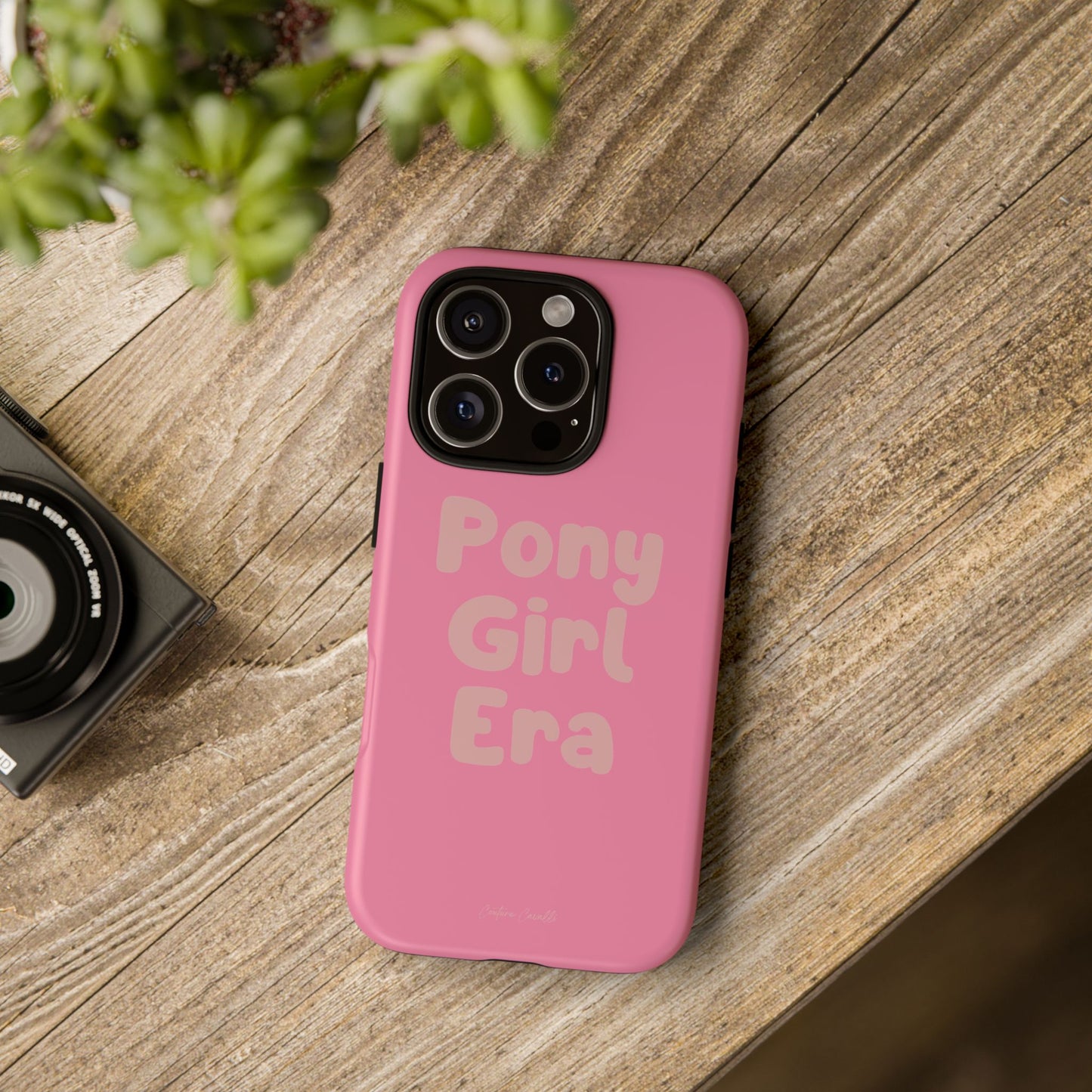Pony Girl Era Phone Case — Pink Retro Text Protective Tough Case