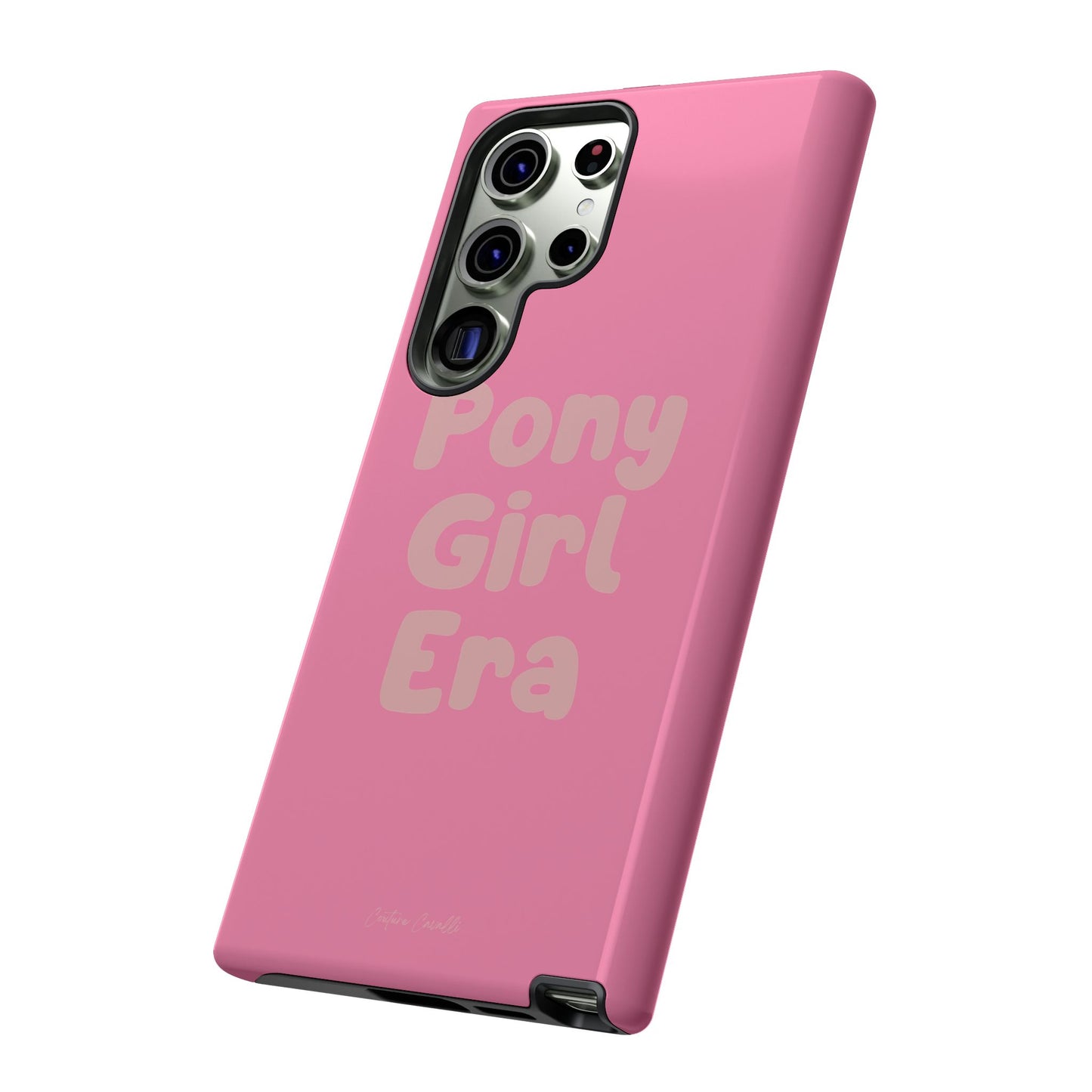 Pony Girl Era Phone Case — Pink Retro Text Protective Tough Case