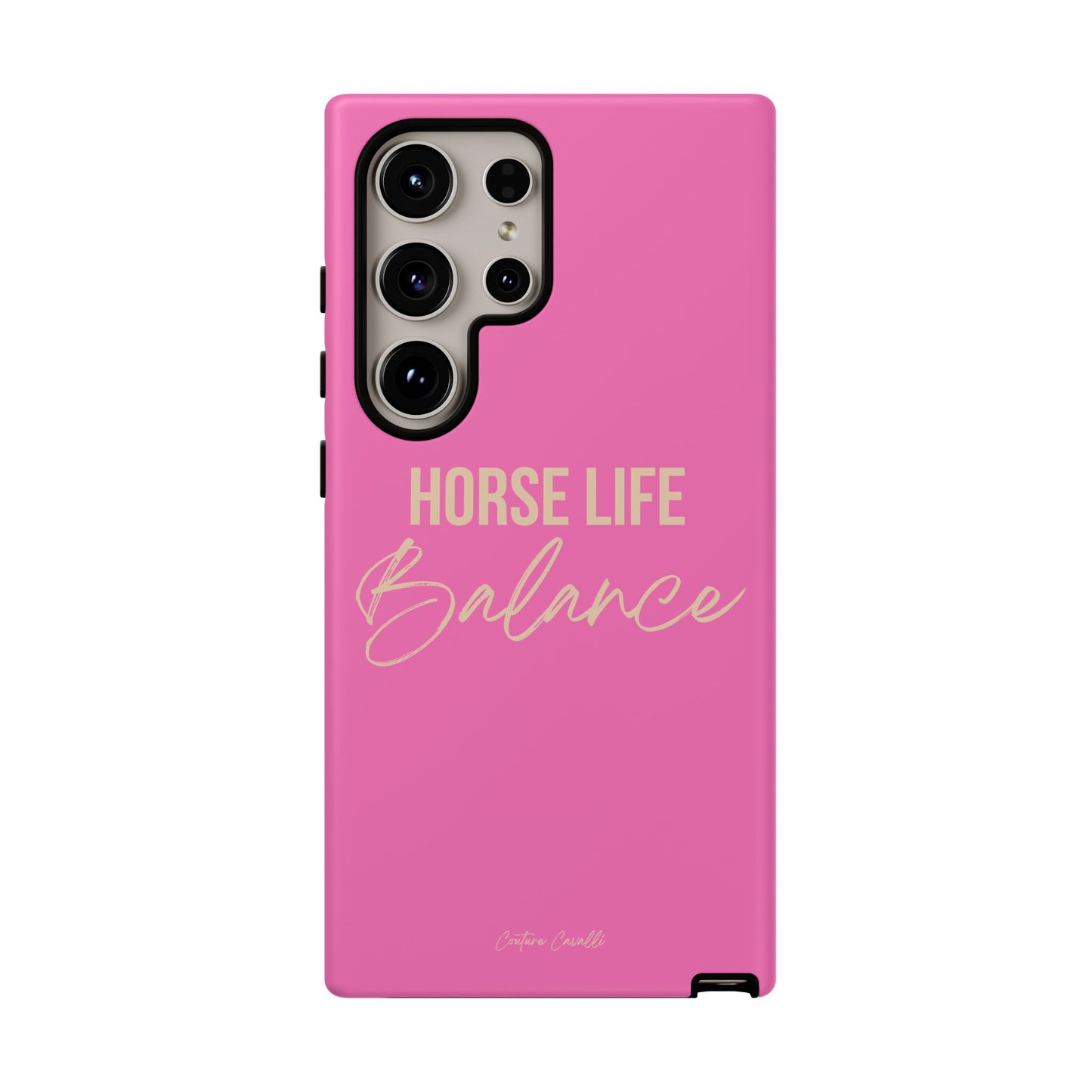 Horse Life Balance Phone Case - Pink Tough Protective Cover