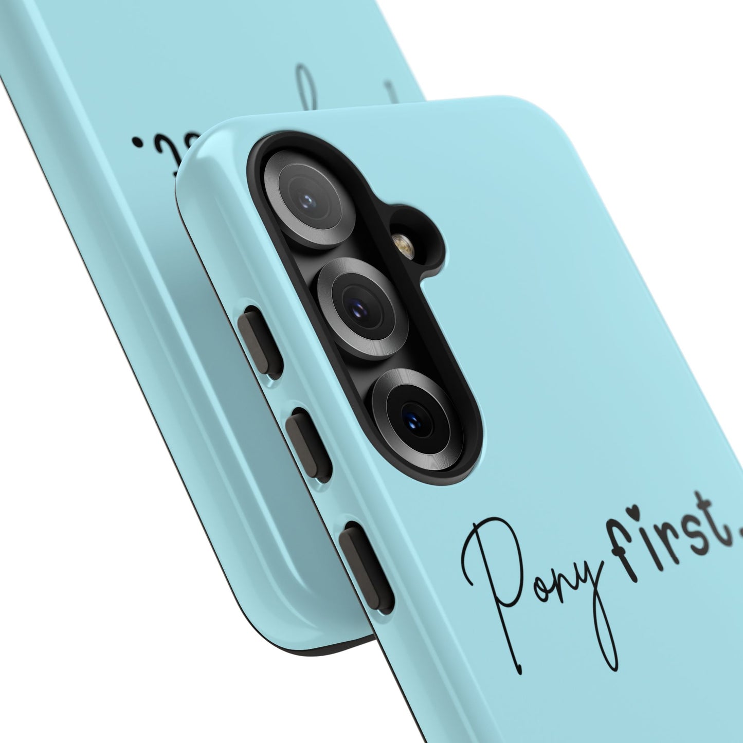 Pony First Phone Case - Protective Tough iPhone Cover with Minimalist Equestrian Script
