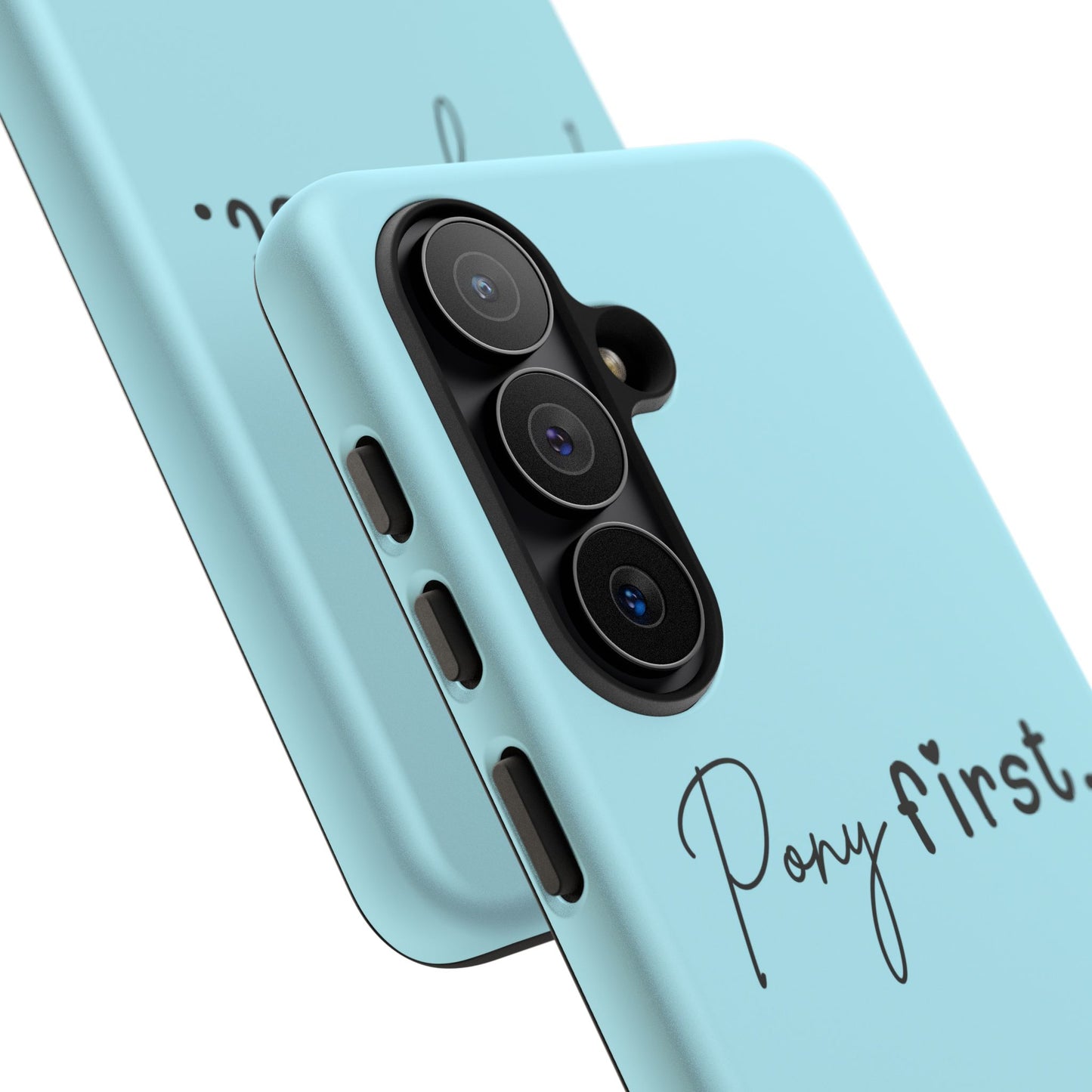 Pony First Phone Case - Protective Tough iPhone Cover with Minimalist Equestrian Script