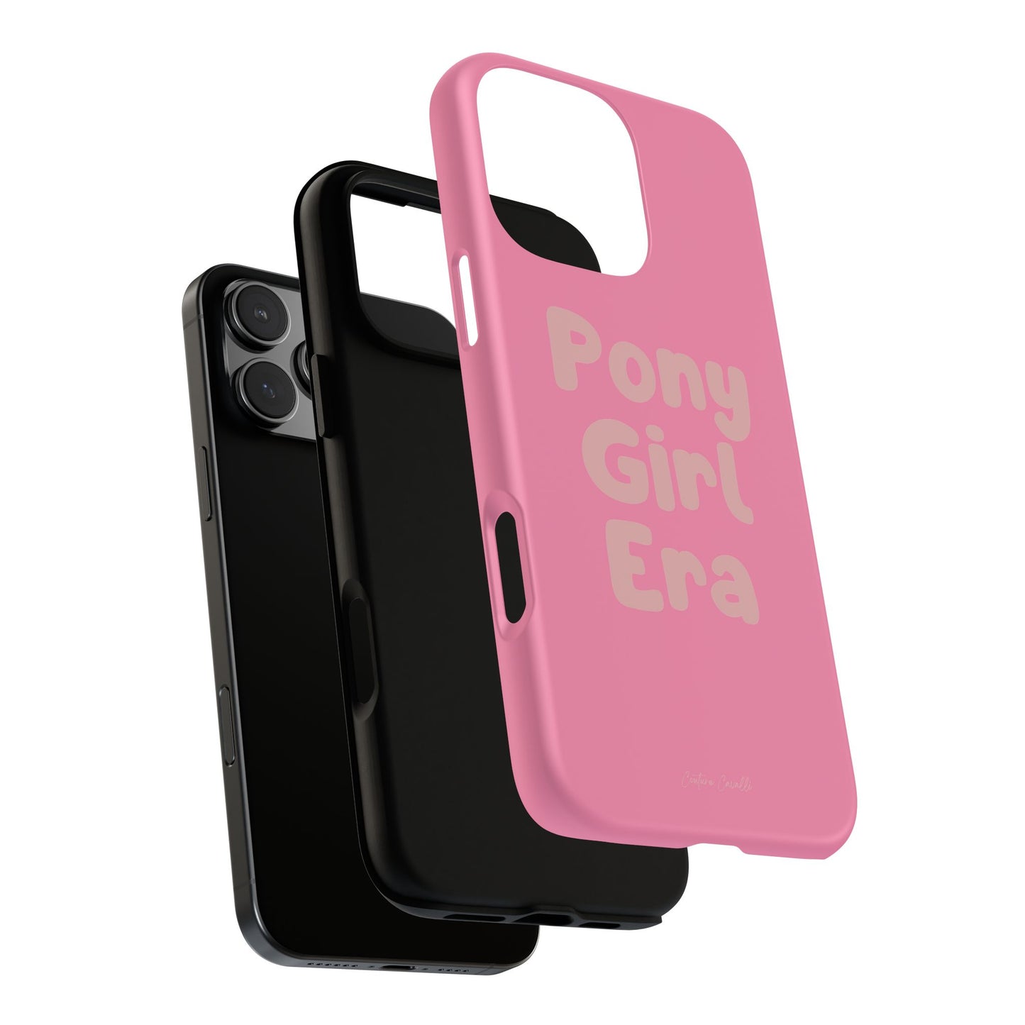 Pony Girl Era Phone Case — Pink Retro Text Protective Tough Case