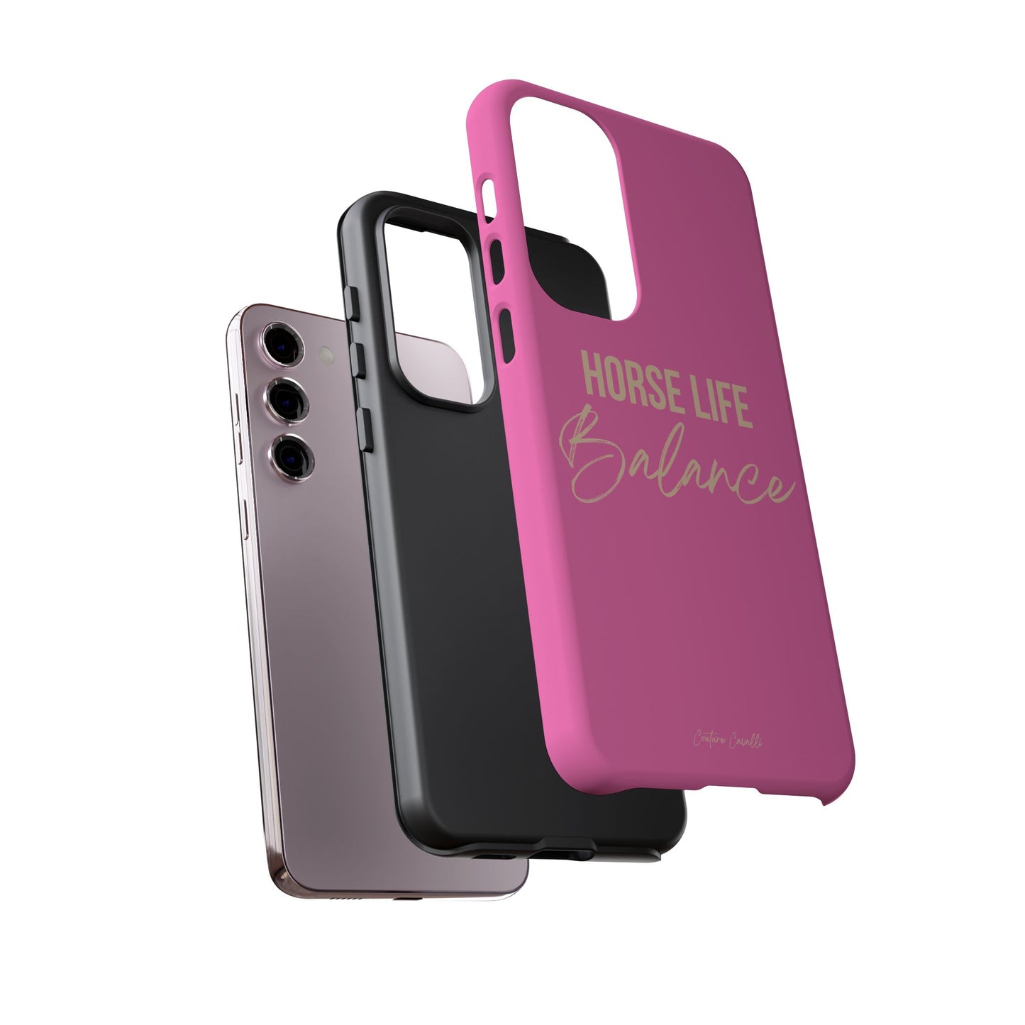 Horse Life Balance Phone Case - Pink Tough Protective Cover