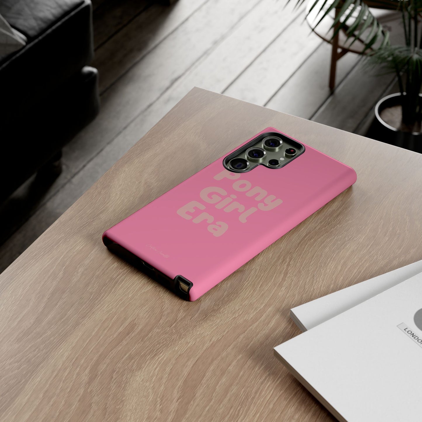 Pony Girl Era Phone Case — Pink Retro Text Protective Tough Case