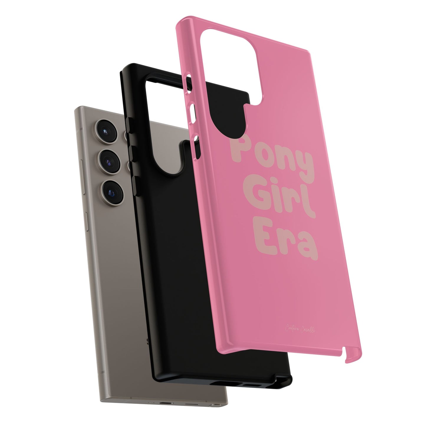 Pony Girl Era Phone Case — Pink Retro Text Protective Tough Case