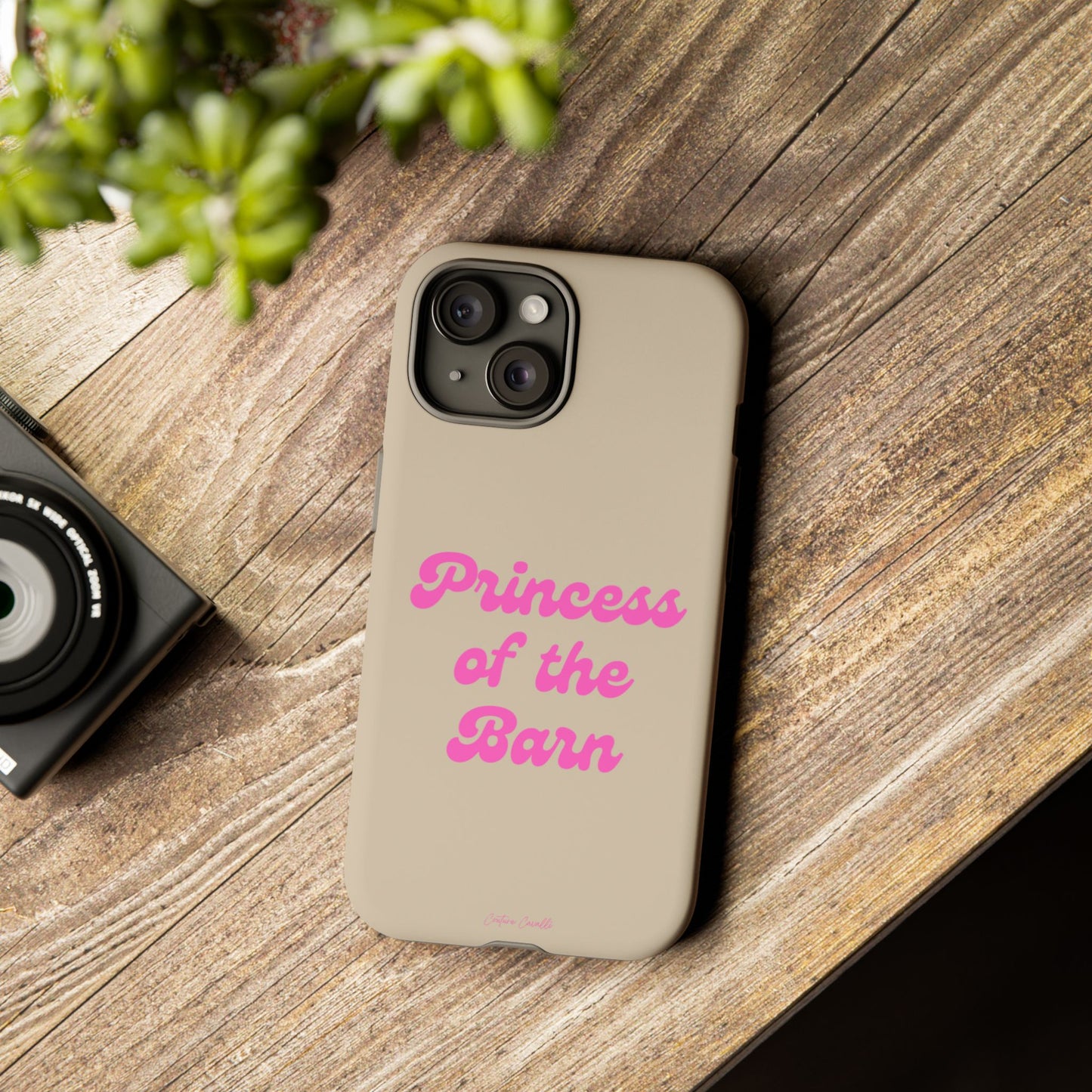 Phone Case — "Princess of the Barn" Pink Script Protective Tough Case