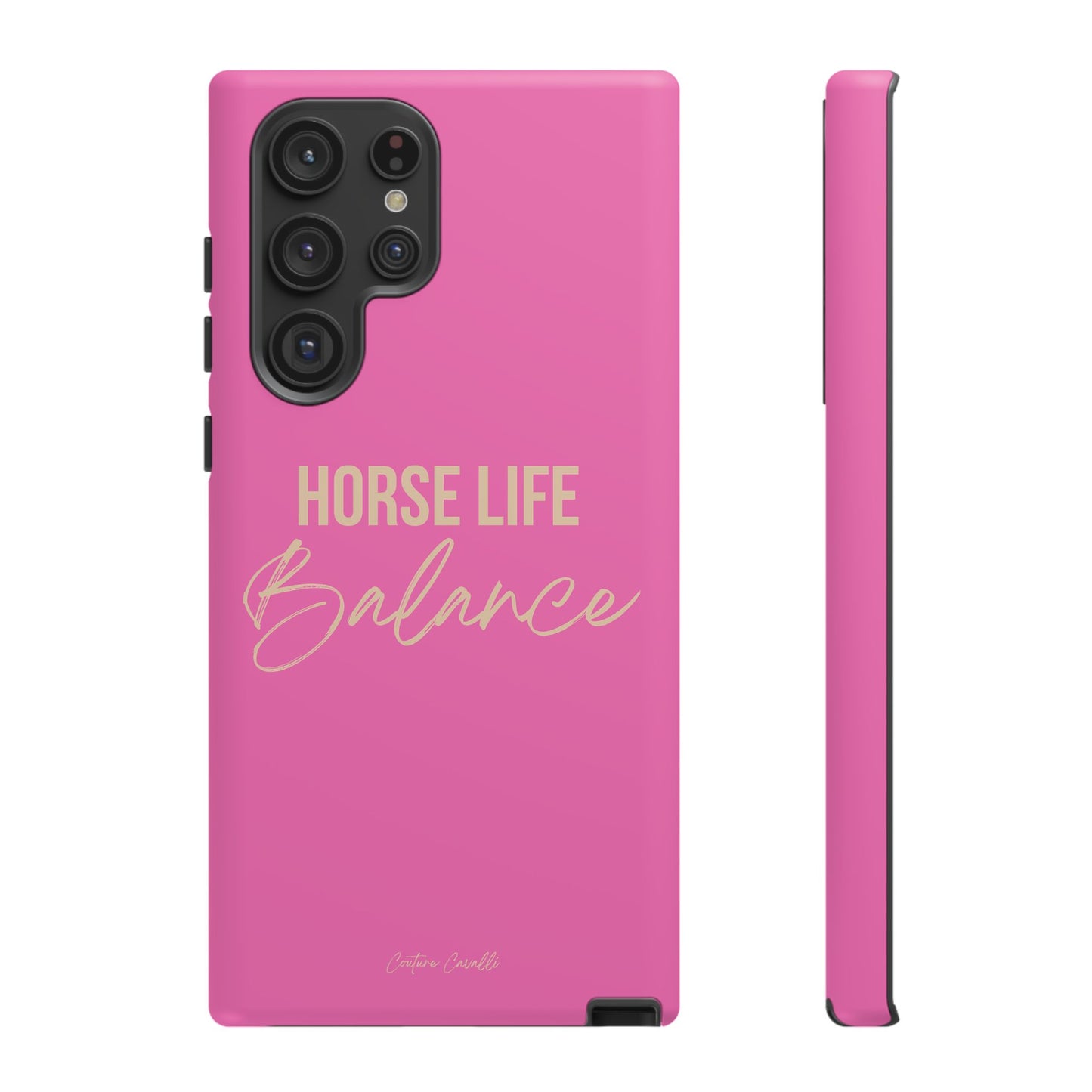 Horse Life Balance Phone Case - Pink Tough Protective Cover