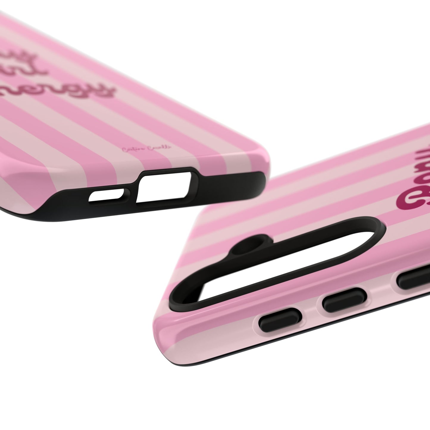Pony Girl Energy Tough Phone Case — Pink Striped Protective Cover