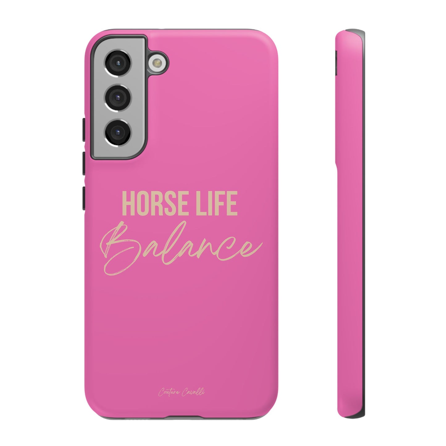 Horse Life Balance Phone Case - Pink Tough Protective Cover