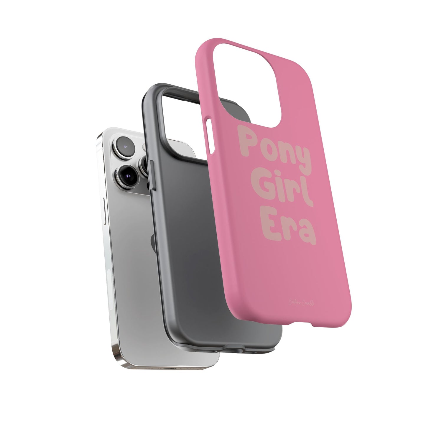 Pony Girl Era Phone Case — Pink Retro Text Protective Tough Case