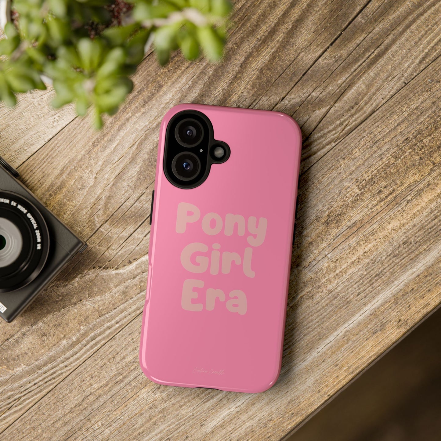 Pony Girl Era Phone Case — Pink Retro Text Protective Tough Case