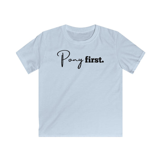 Pony first Kinder T-Shirt I Für kleine Pferdemädchen und Jungen mit großem Herz