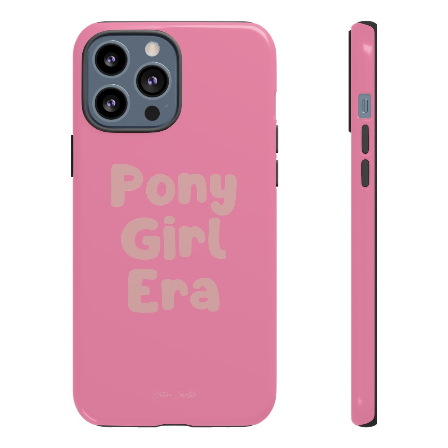 Pony Girl Era Phone Case — Pink Retro Text Protective Tough Case