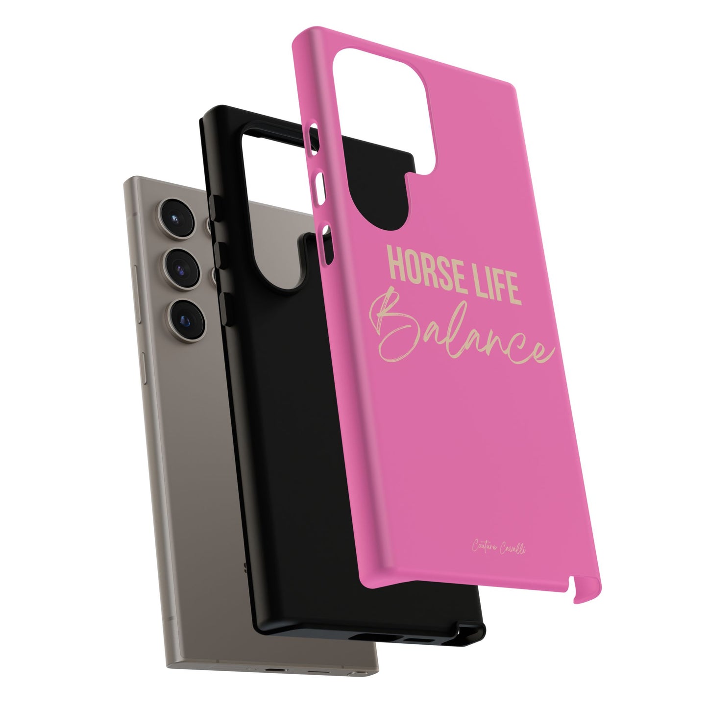 Horse Life Balance Phone Case - Pink Tough Protective Cover