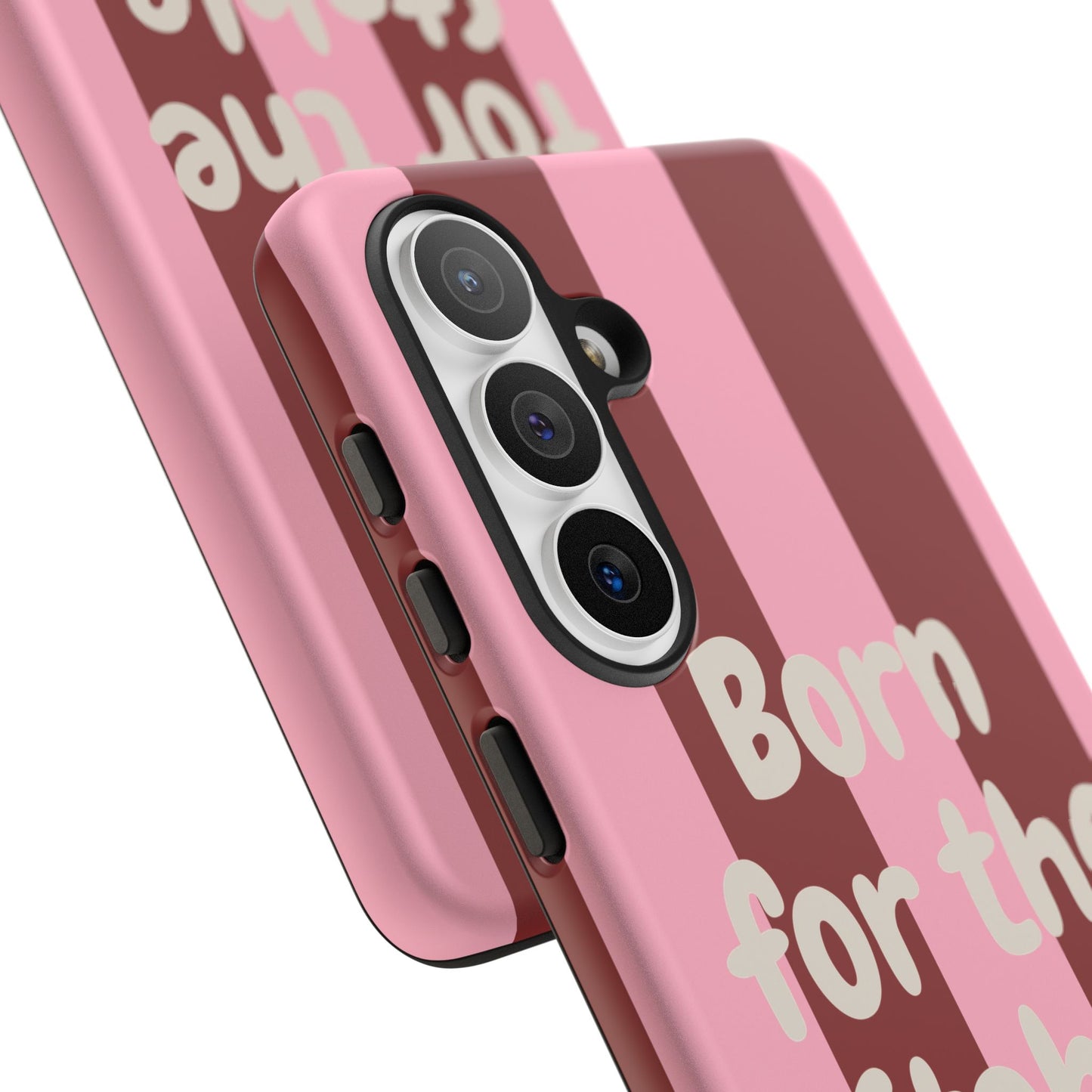 Phone Case — "Born for the Stable" Pink Striped Protective Tough Case