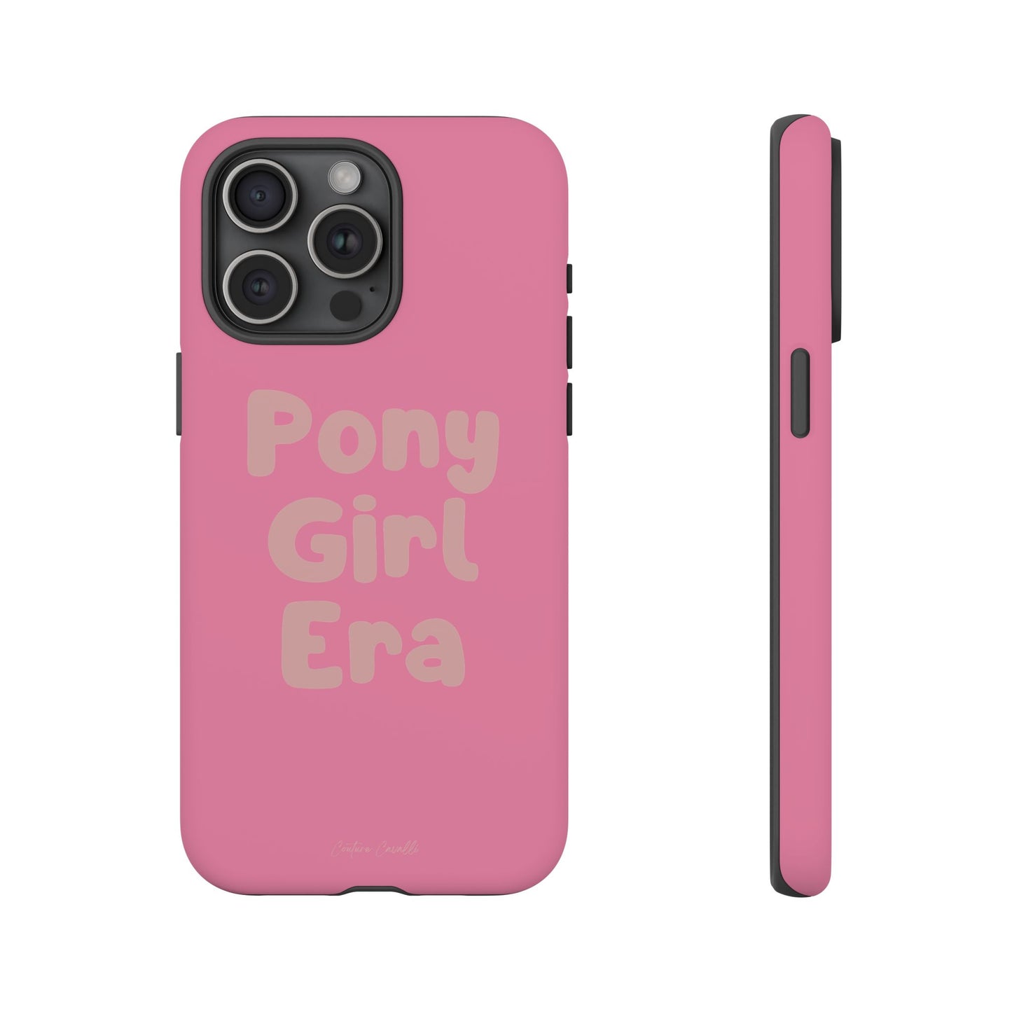 Pony Girl Era Phone Case — Pink Retro Text Protective Tough Case