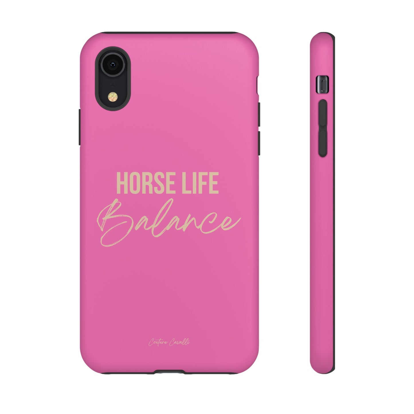 Horse Life Balance Phone Case - Pink Tough Protective Cover
