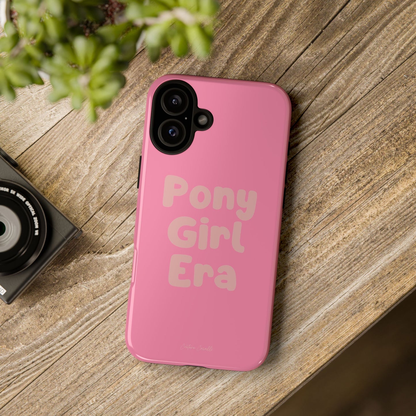 Pony Girl Era Phone Case — Pink Retro Text Protective Tough Case