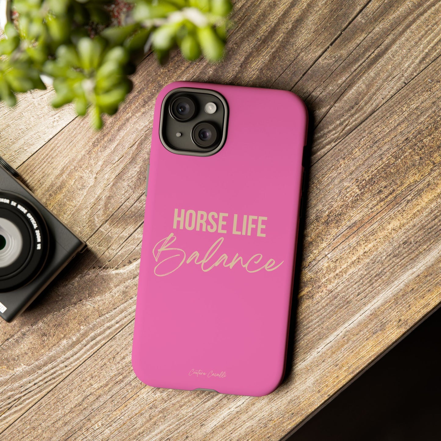 Horse Life Balance Phone Case - Pink Tough Protective Cover