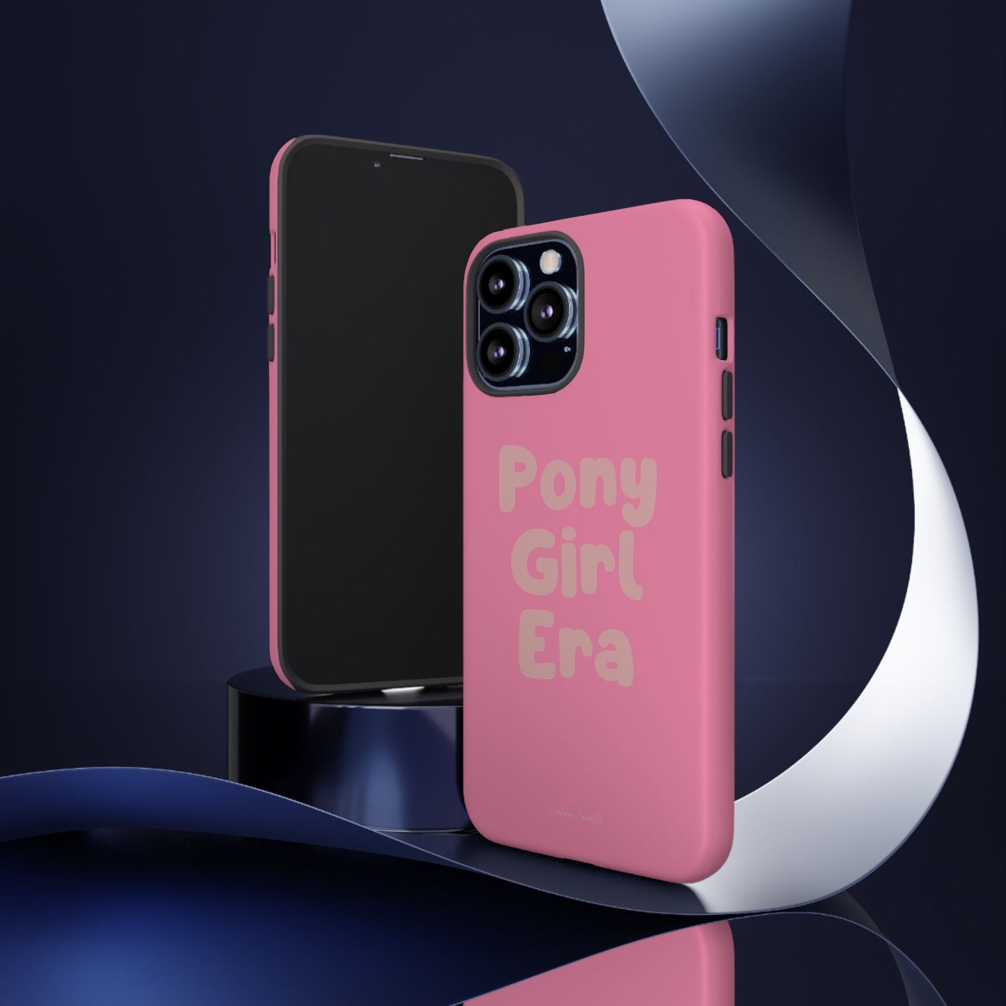 Pony Girl Era Phone Case — Pink Retro Text Protective Tough Case