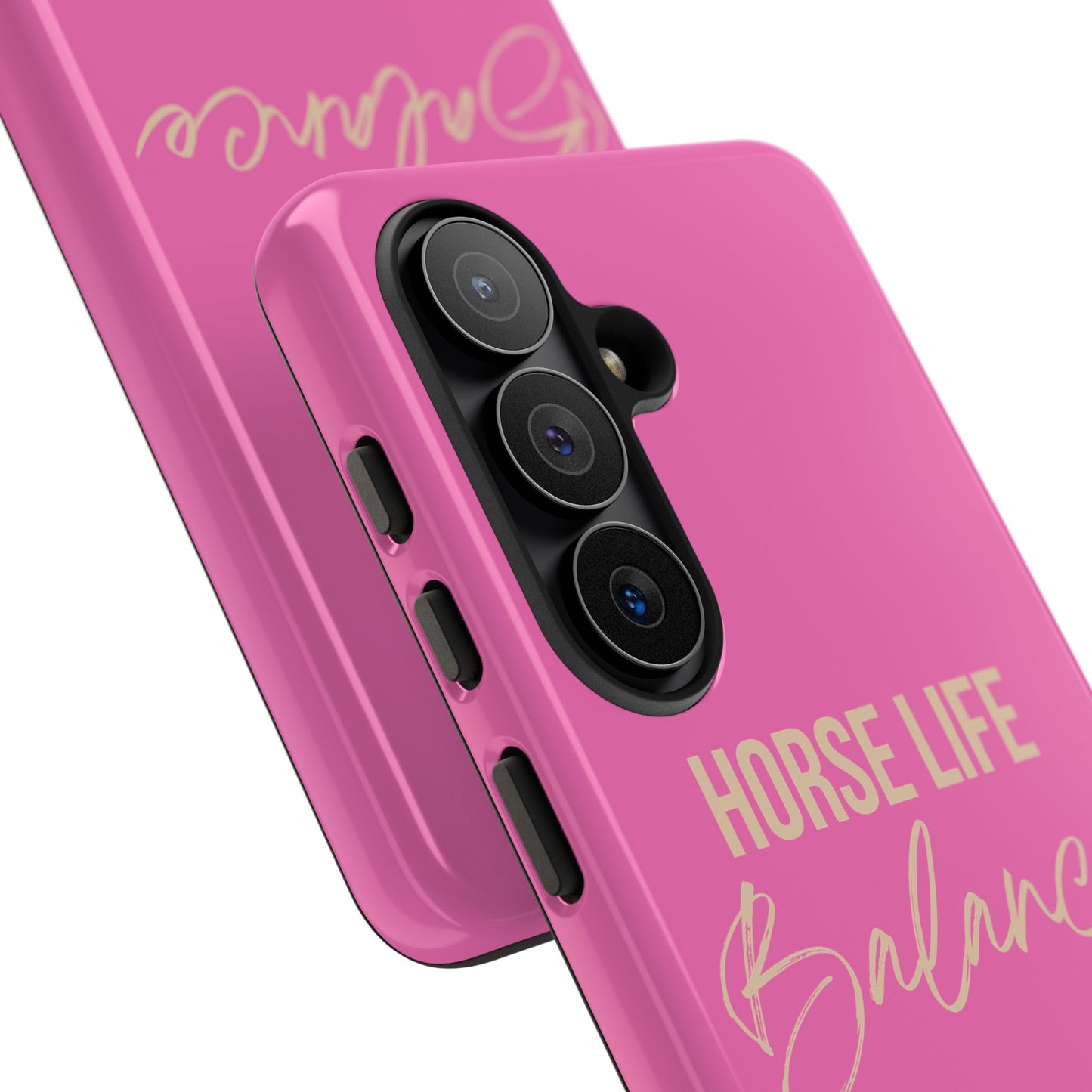 Horse Life Balance Phone Case - Pink Tough Protective Cover