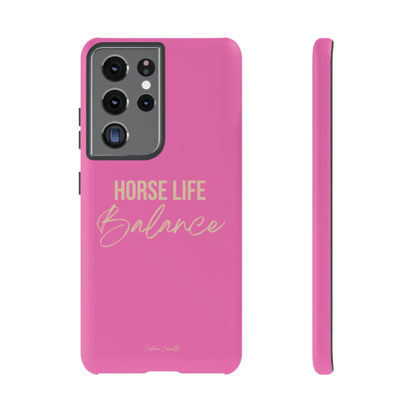 Horse Life Balance Phone Case - Pink Tough Protective Cover