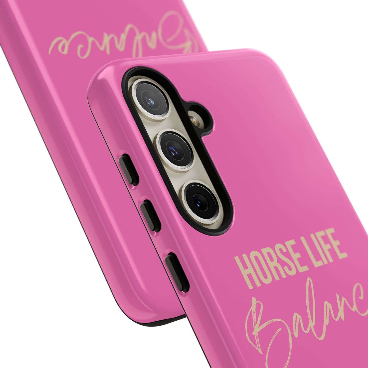 Horse Life Balance Phone Case - Pink Tough Protective Cover