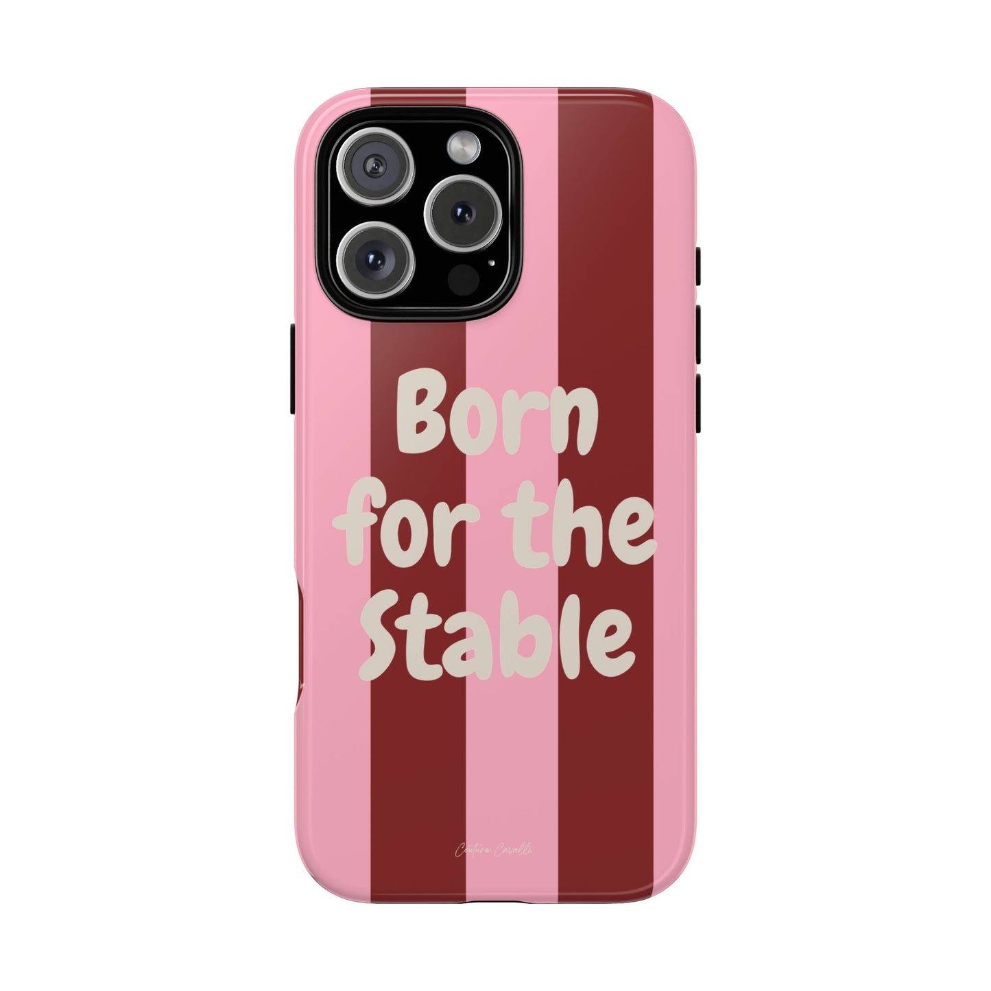 Phone Case — "Born for the Stable" Pink Striped Protective Tough Case