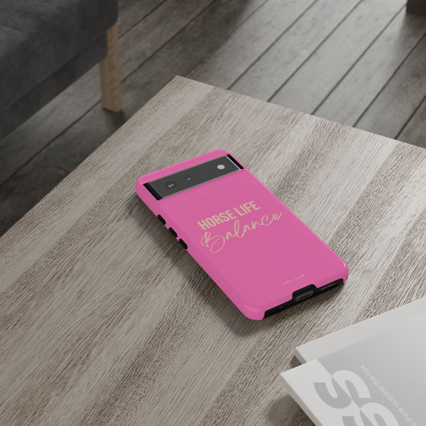 Horse Life Balance Phone Case - Pink Tough Protective Cover