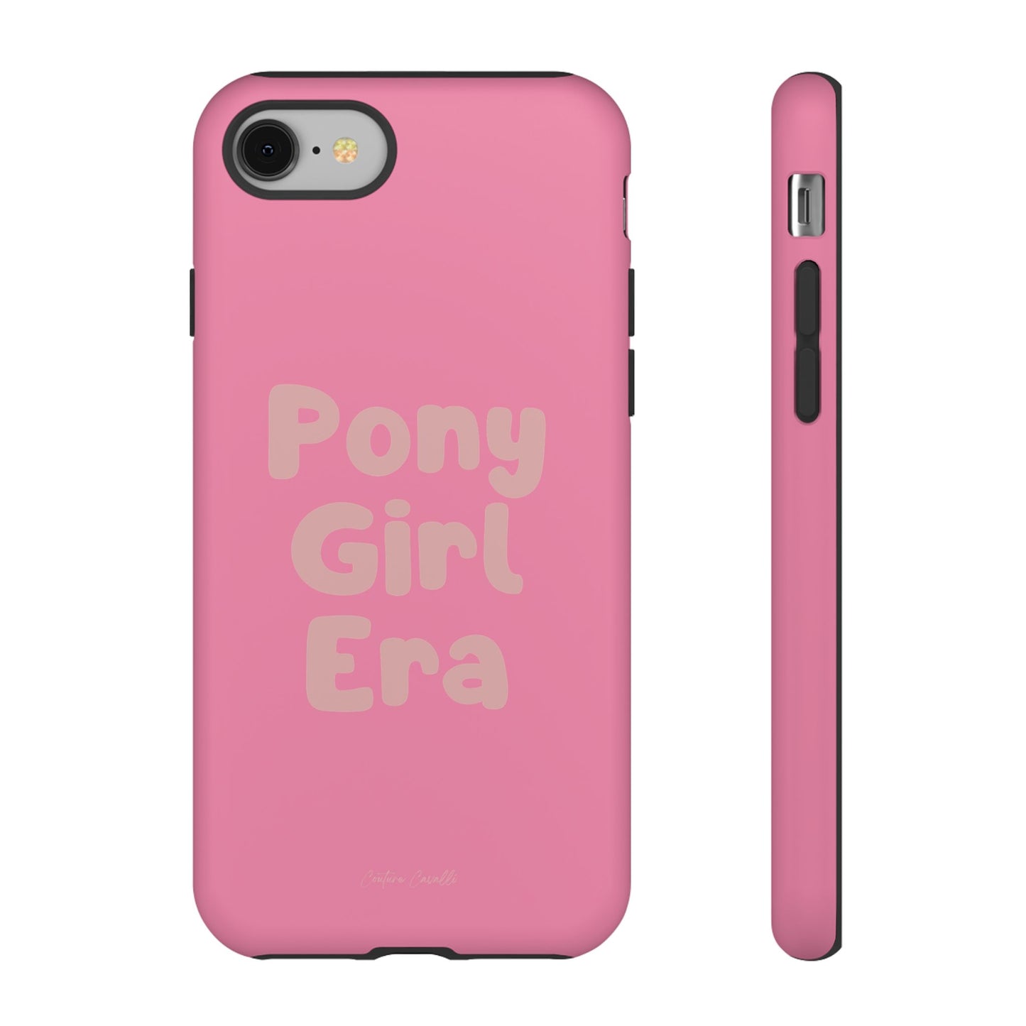 Pony Girl Era Phone Case — Pink Retro Text Protective Tough Case