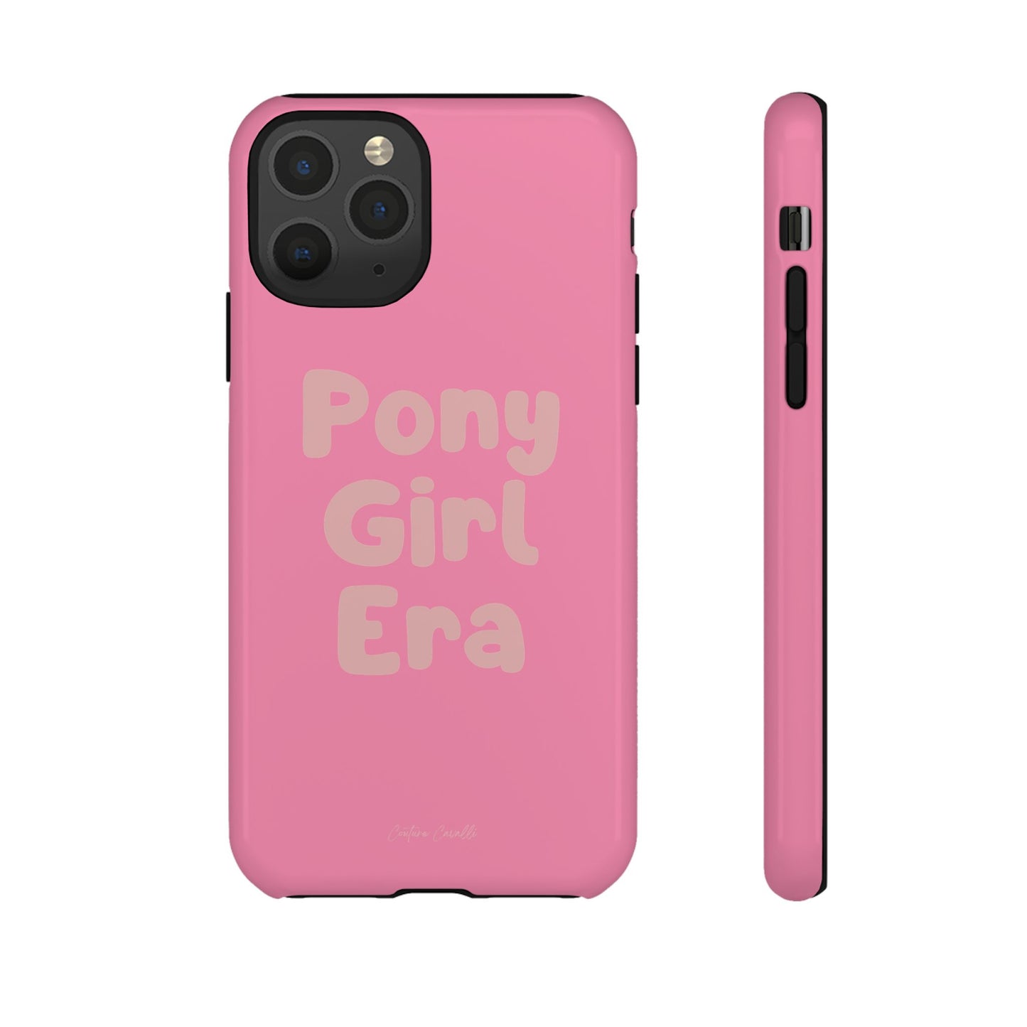 Pony Girl Era Phone Case — Pink Retro Text Protective Tough Case