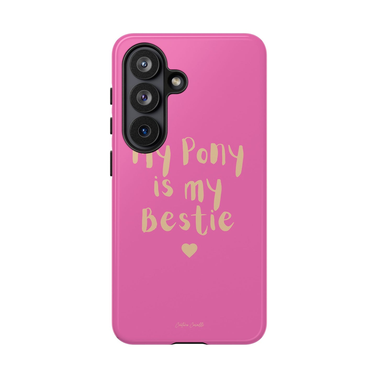Pink 'My Pony Is My Bestie' Tough Phone Case I Handyhülle I Personalisiert mit Ponynamen