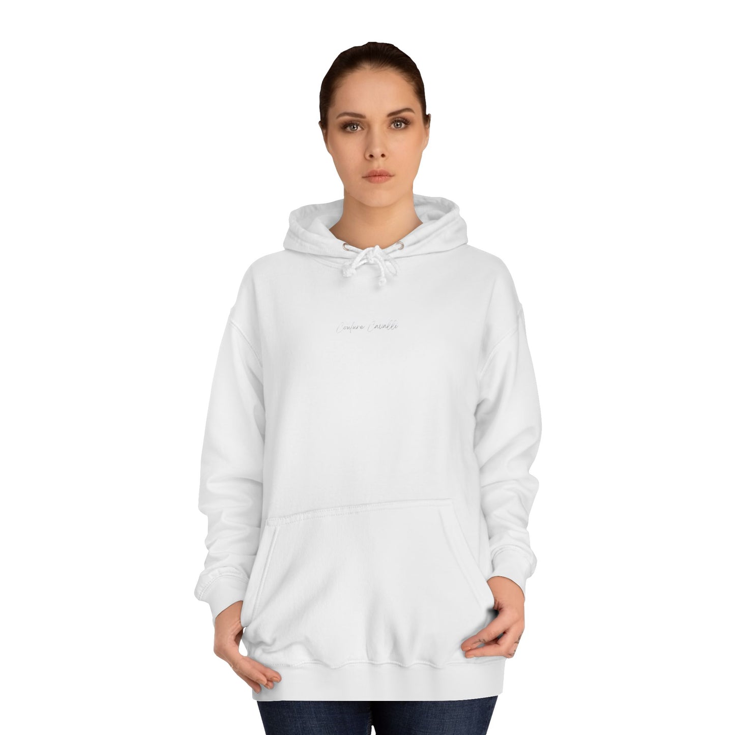 College Hoodie — 'PONY FIRST.' Metallic Back Print, Casual Campus Pullover
