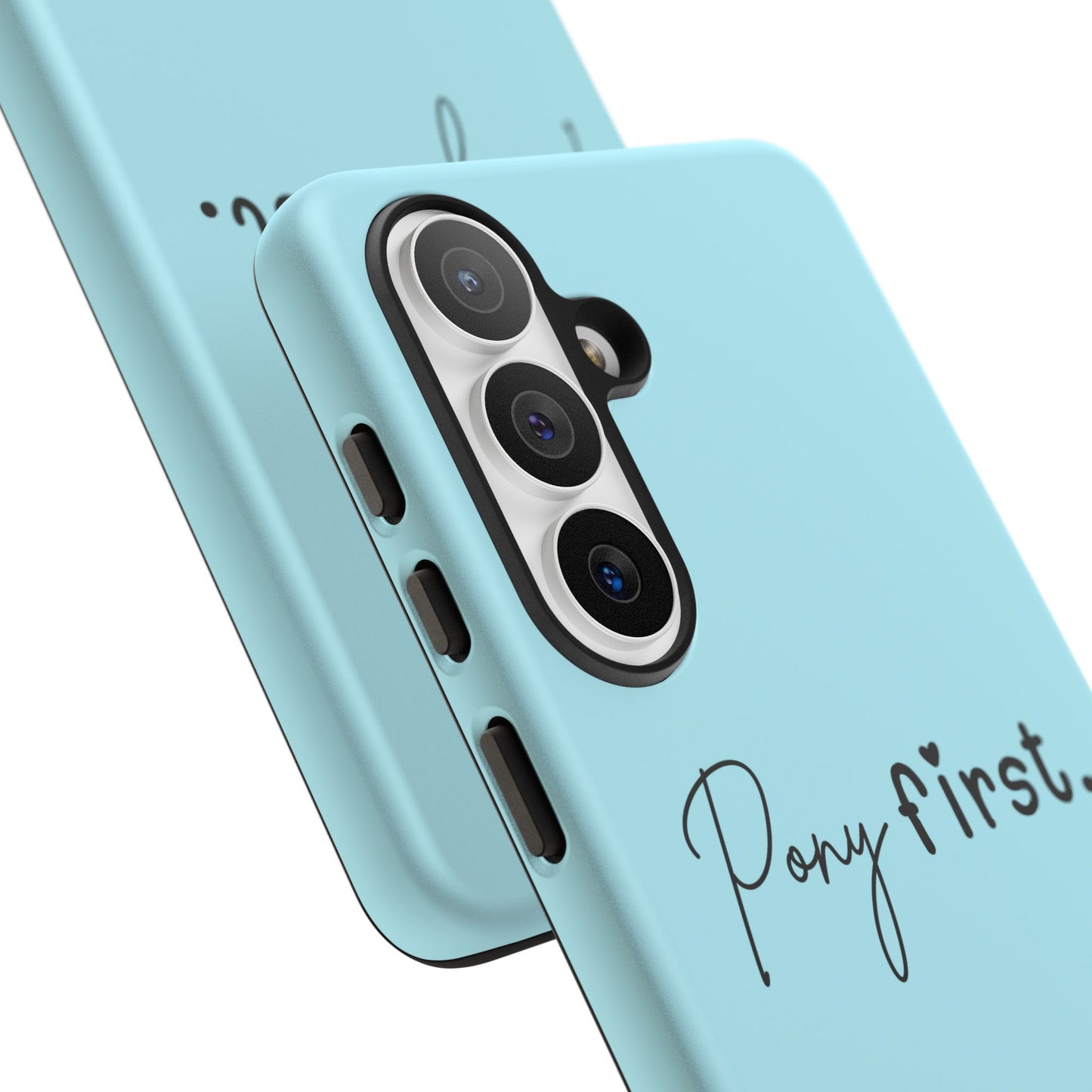 Pony First Phone Case - Protective Tough iPhone Cover with Minimalist Equestrian Script