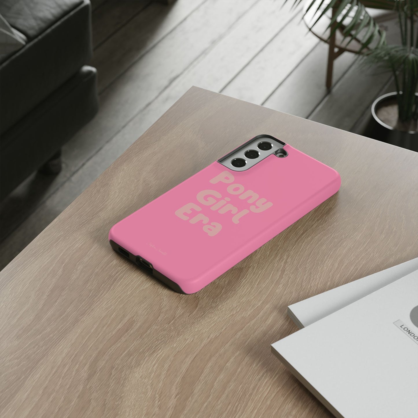 Pony Girl Era Phone Case — Pink Retro Text Protective Tough Case