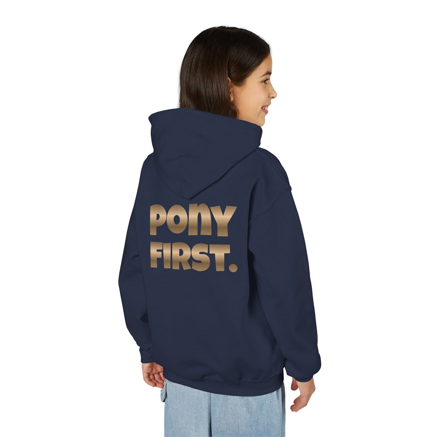 Personalisiert: Pony First Kinder-Hoodie – Mit eigenem Namen oder Ponynamen