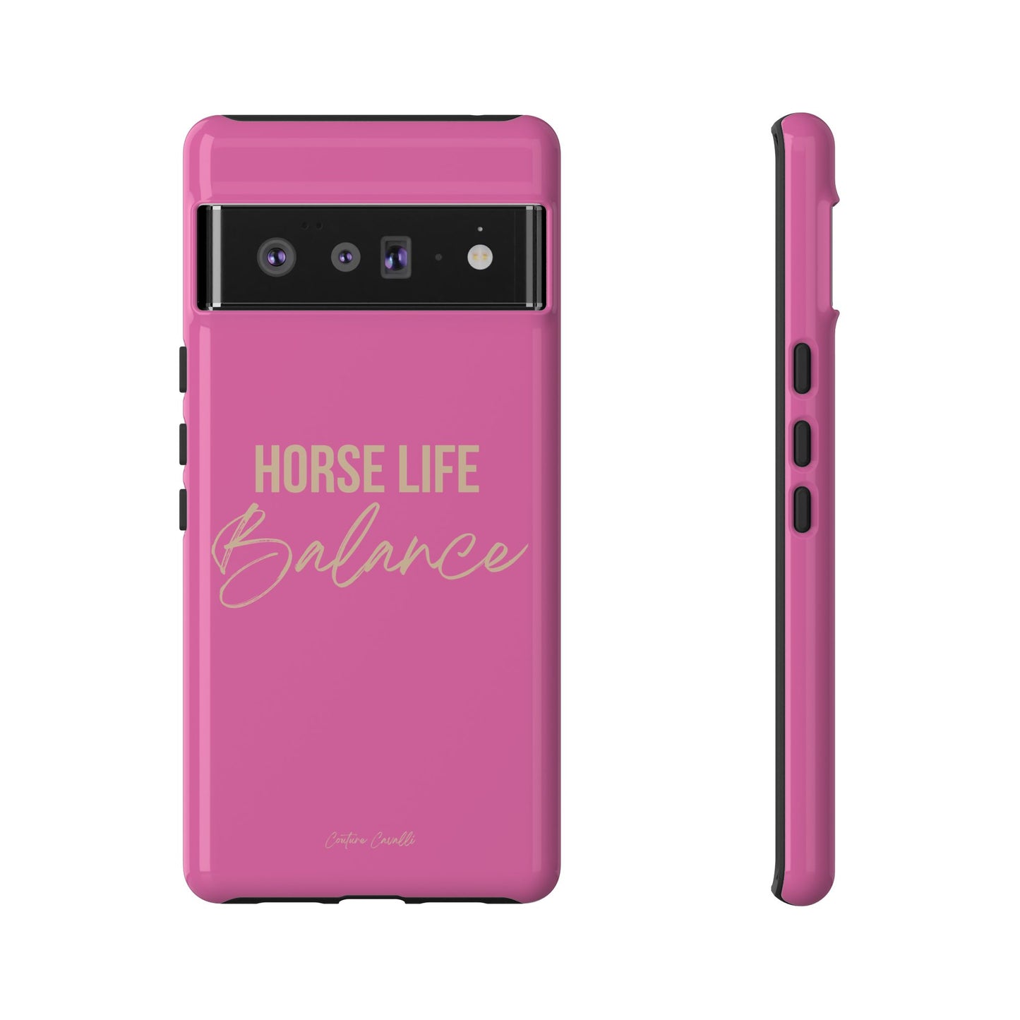 Horse Life Balance Phone Case - Pink Tough Protective Cover