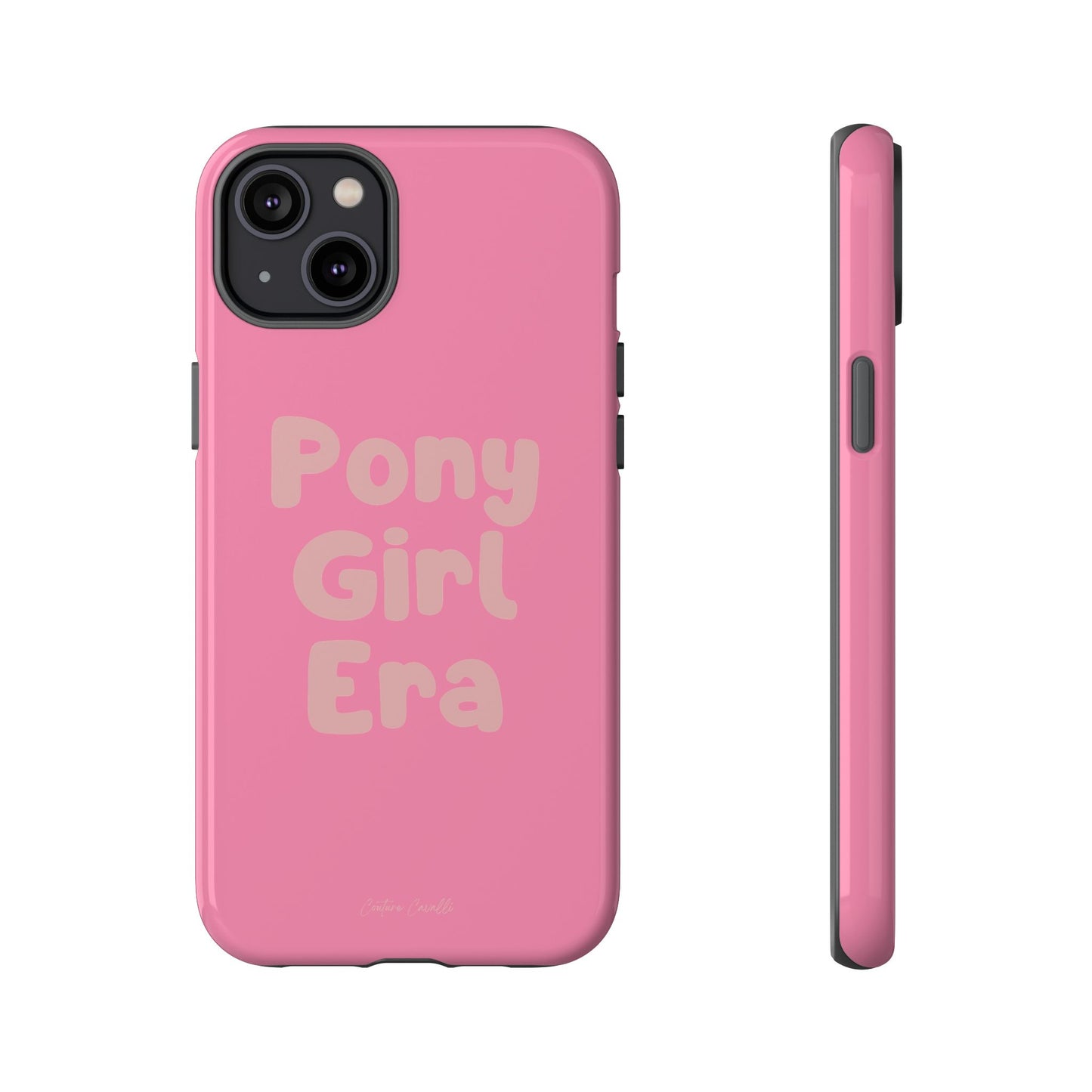 Pony Girl Era Phone Case — Pink Retro Text Protective Tough Case