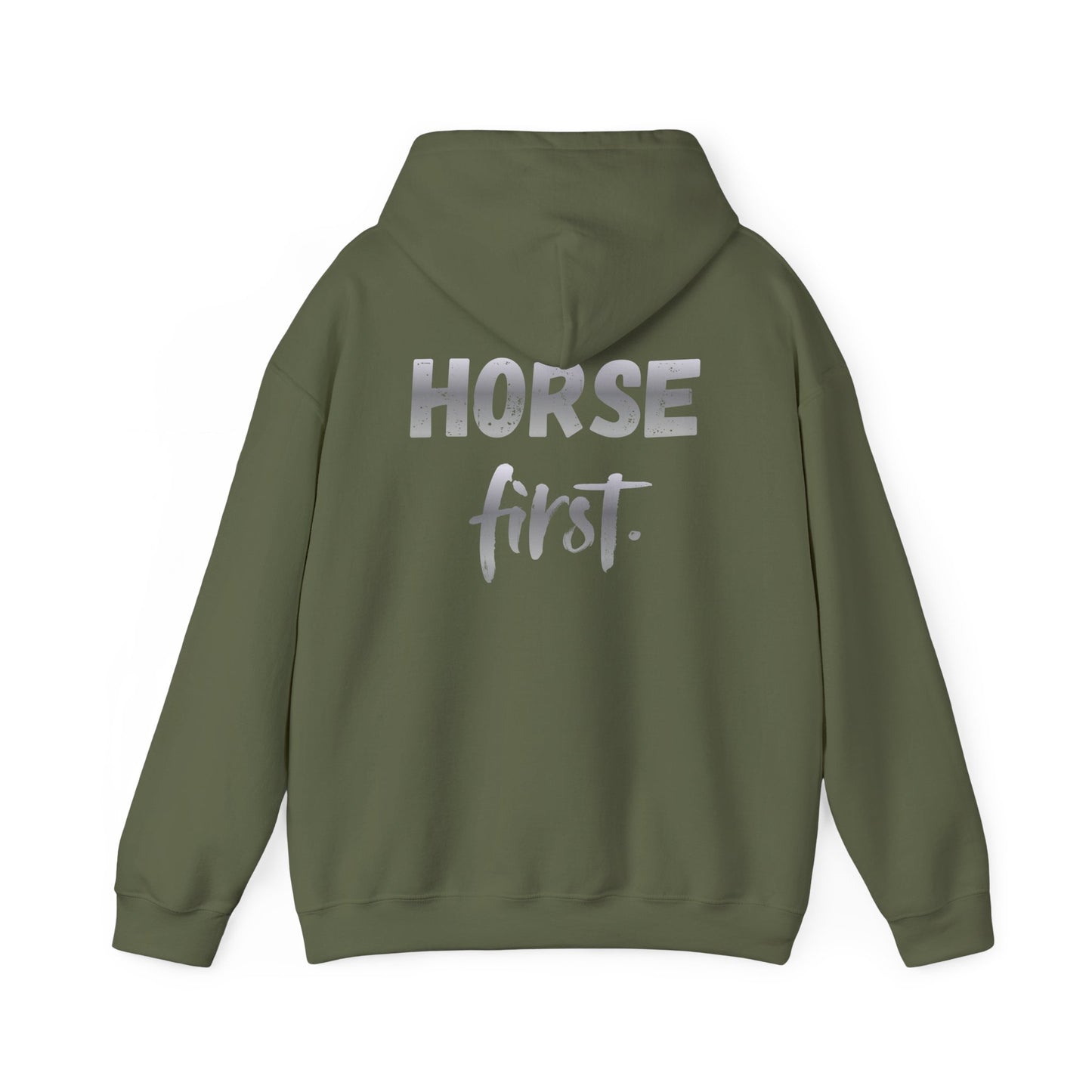 Horse First Hoodie — Equestrian Graphic Hooded Sweatshirt