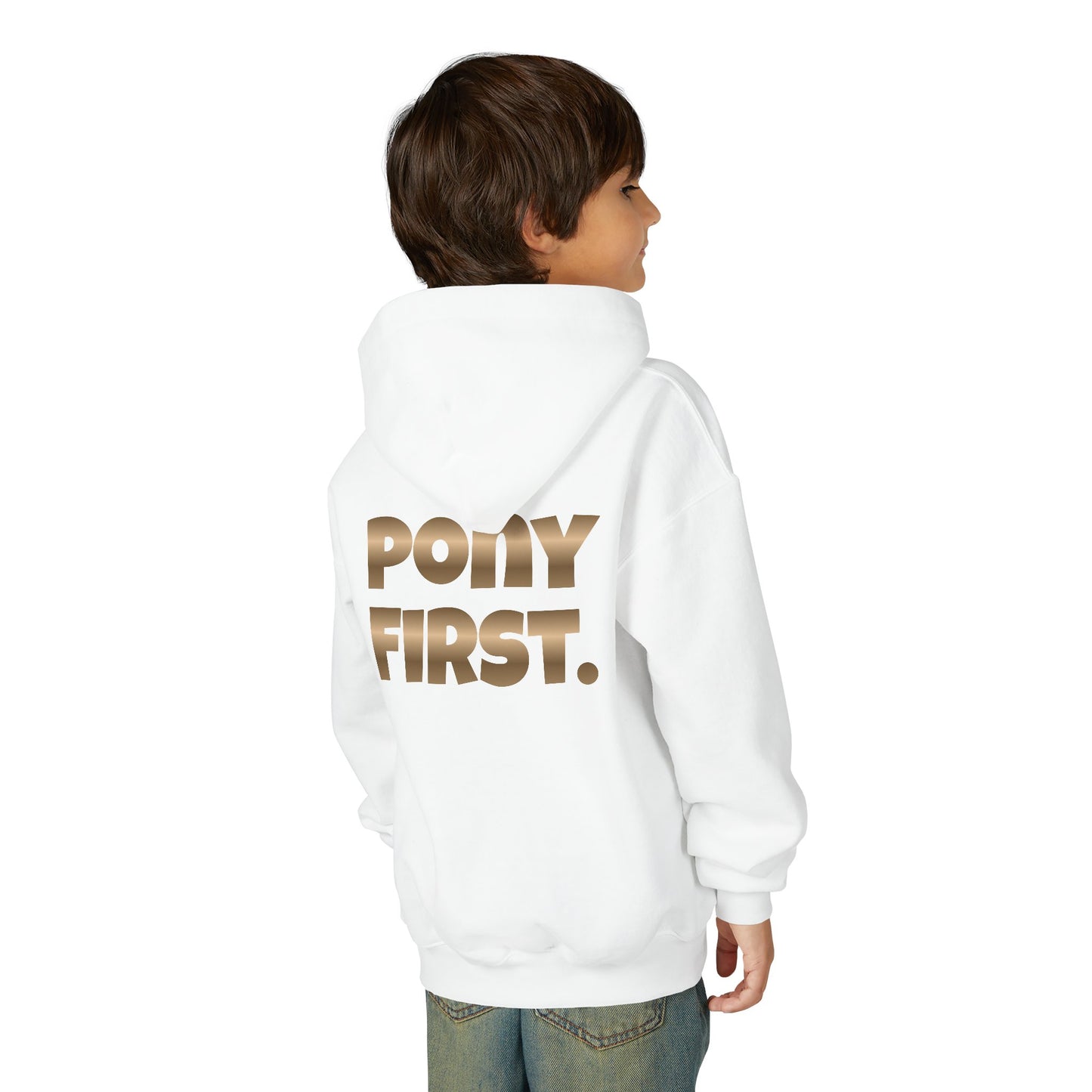 Personalisiert: Pony First Kinder-Hoodie – Mit eigenem Namen oder Ponynamen