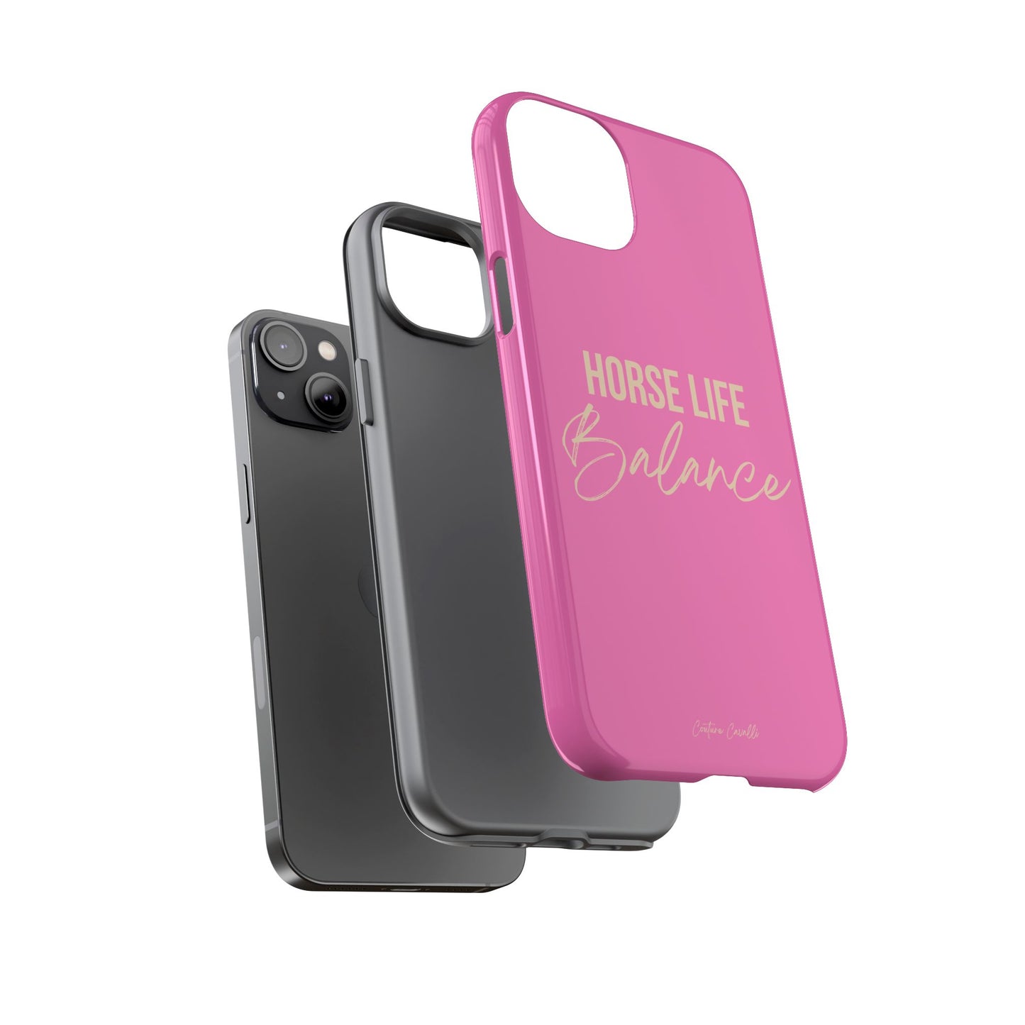 Horse Life Balance Phone Case - Pink Tough Protective Cover